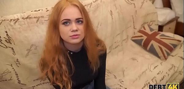  Debt4k. Sexy redhead Rose Wild pays for new TV with her wet holes